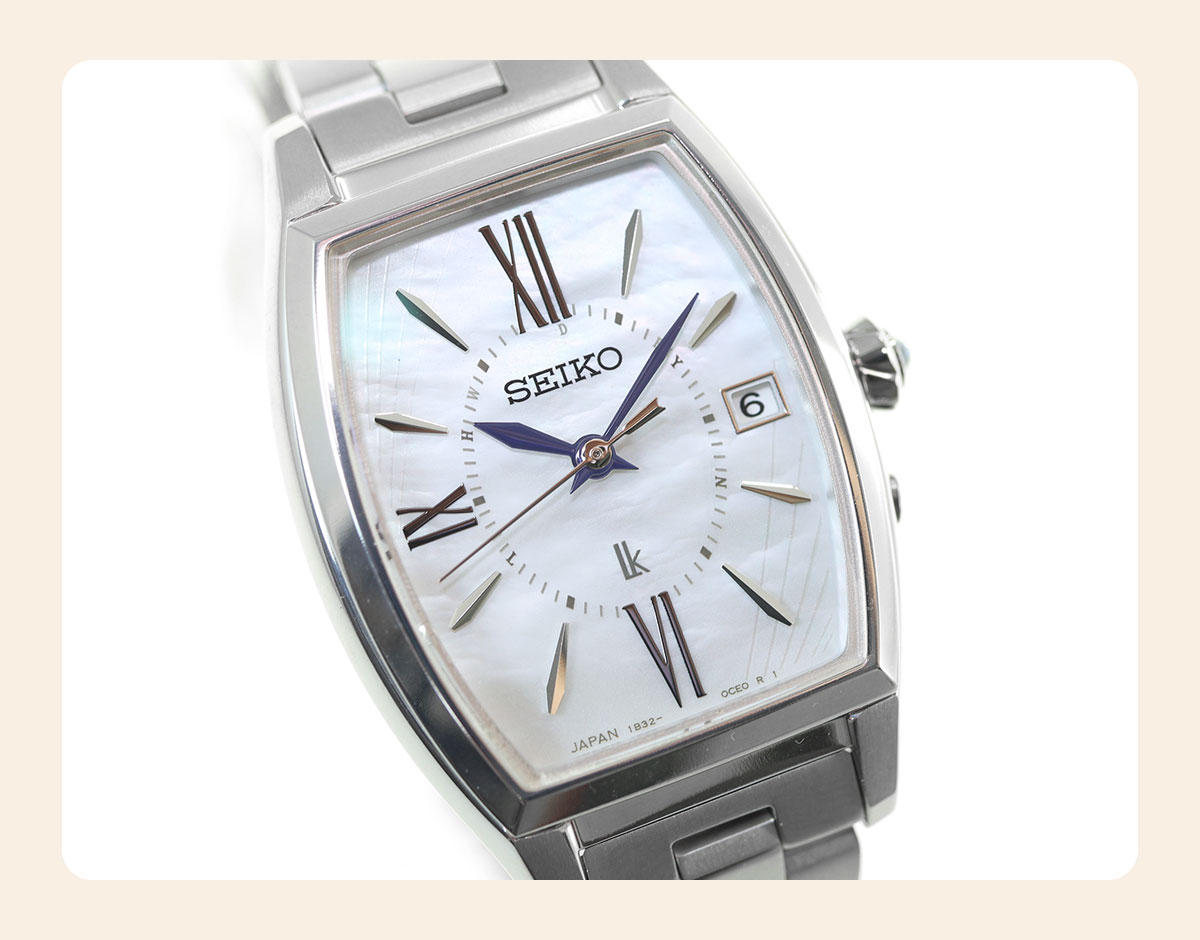 【美品】SEIKO セイコー ソーラー レディースウォッチ パープルダイアル SEIKO 海外モデル セイコー ソーラー 女性腕時計 レディース