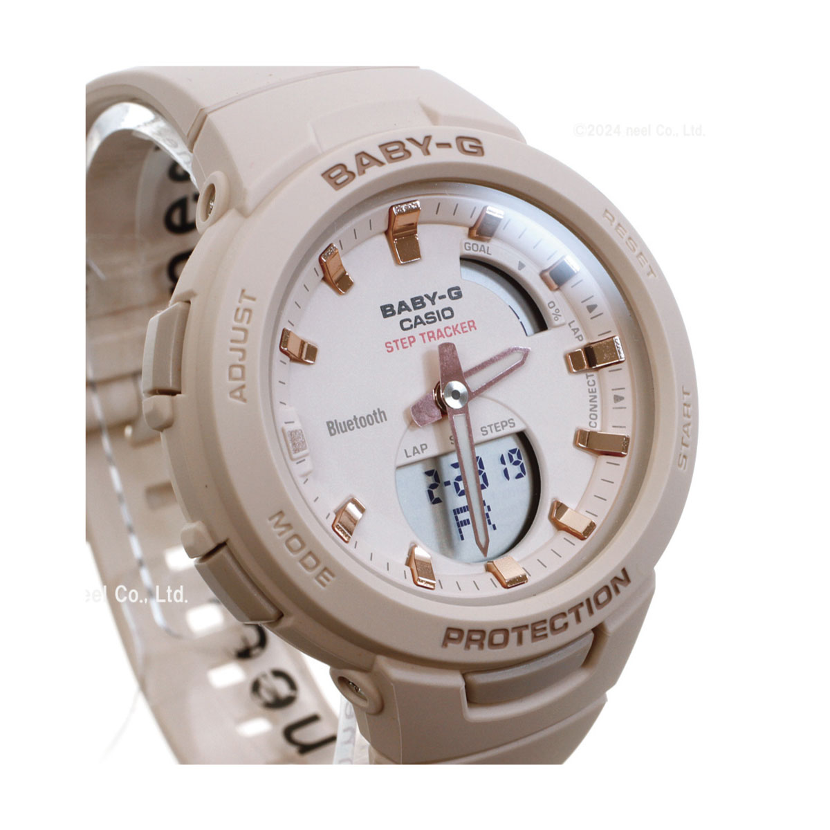 CASIO BABY-G BSA-B100 Bluetooth ベージュ BABY-G G-SQUAD BSA-B100-4A1JF レディース アナデジ Bluetooth