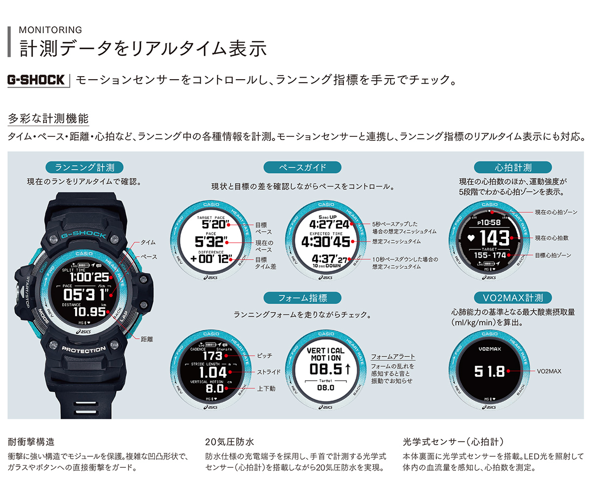 Gショック G-SHOCK × アシックス ASICS モーションセンサー ランニング