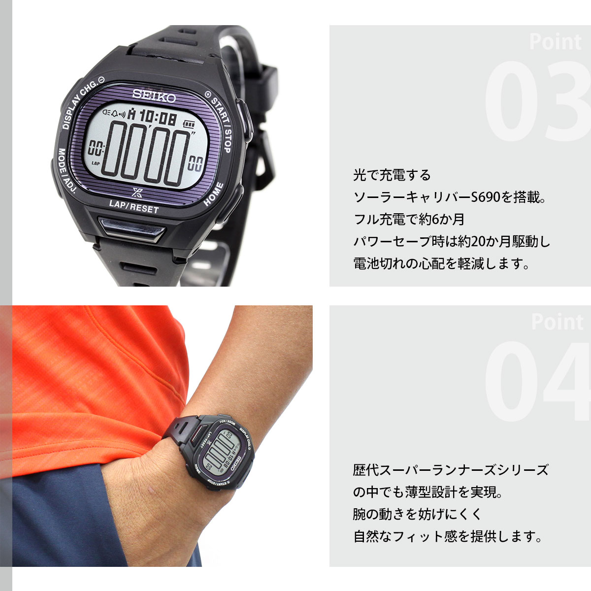 PROSPEX セイコー スーパーランナーズ SBEF055 ソーラー 腕時計