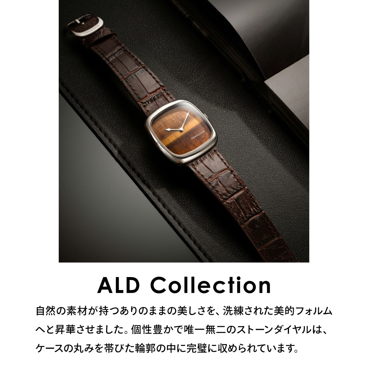 （ノベルティー付き）デニソン DENNISON 腕時計 ALD Collection タイガーアイ ALD-DT05-G-ELBK-R-GBKLの画像