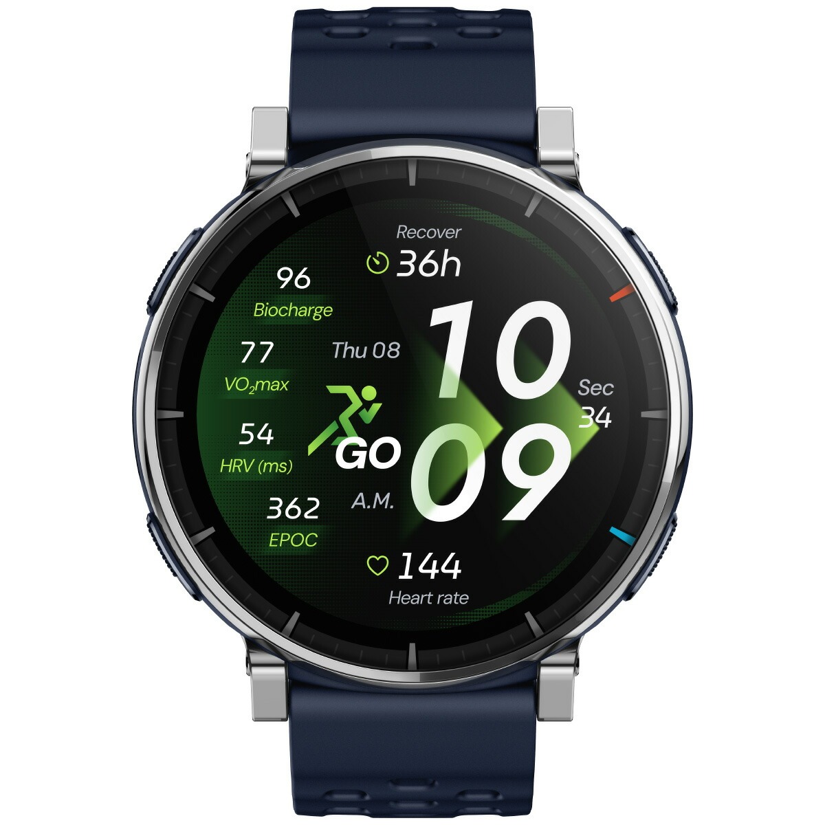 （期間限定価格）（ノベルティー付き）アマズフィット AMAZFIT スマートウォッチ Active 3 Premium ブルー SP170082-C116の画像