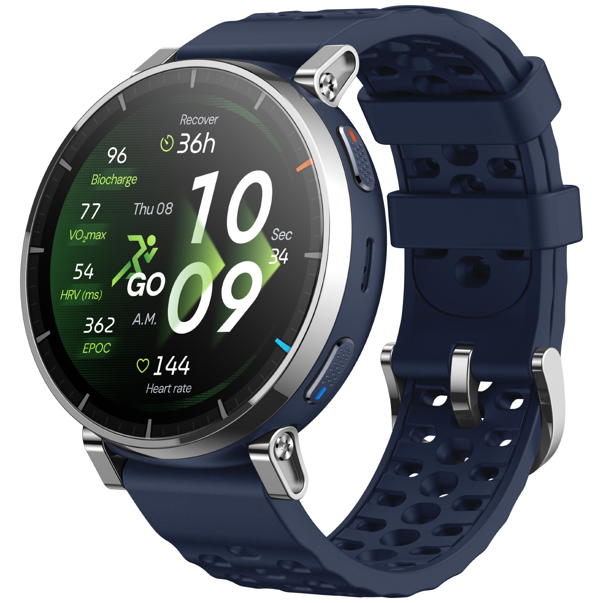 （期間限定価格）（ノベルティー付き）アマズフィット AMAZFIT スマートウォッチ Active 3 Premium ブルー SP170082-C116の画像