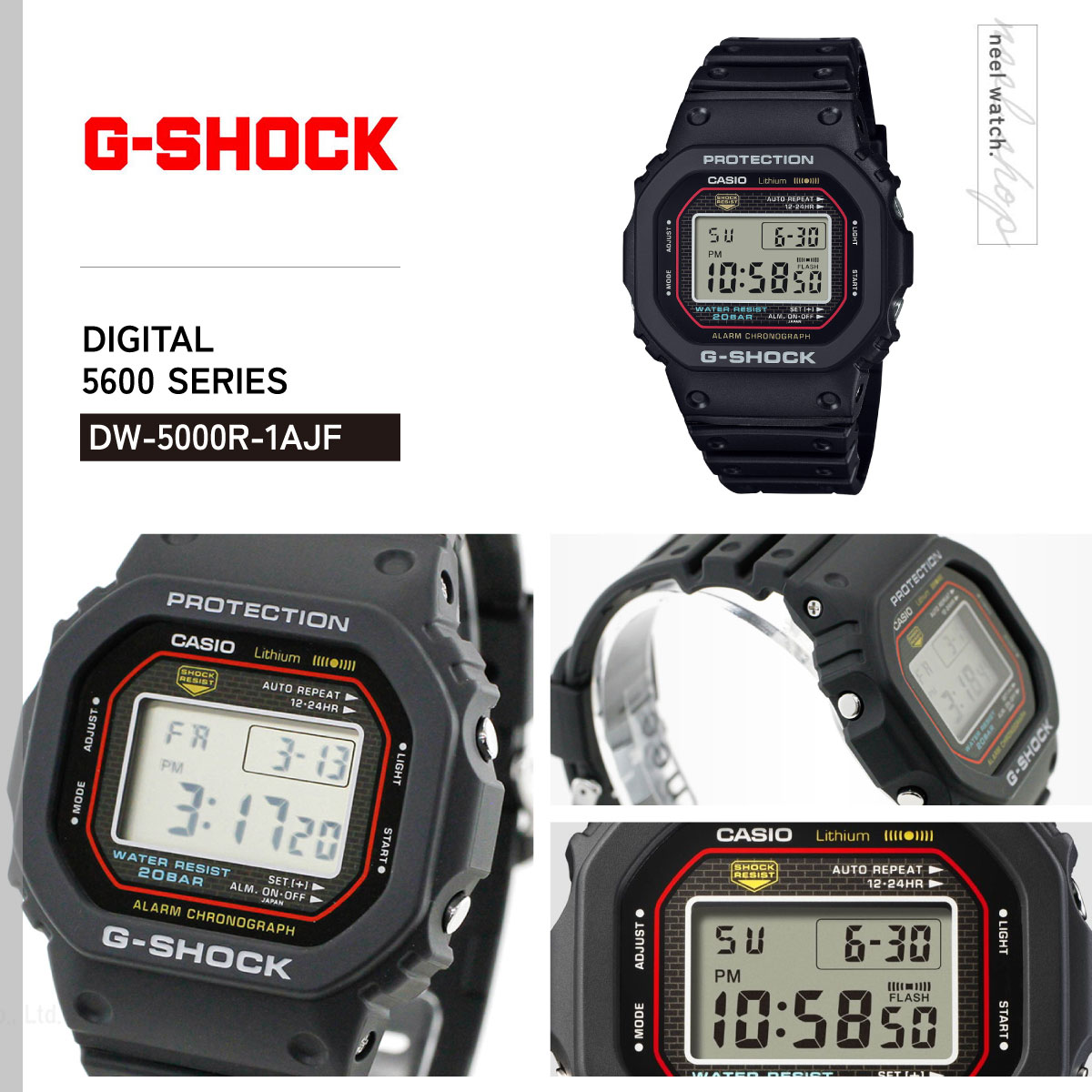 G-SHOCK Gショック デジタル 腕時計 メンズ DW-5000R-1AJF 初代G-SHOCK