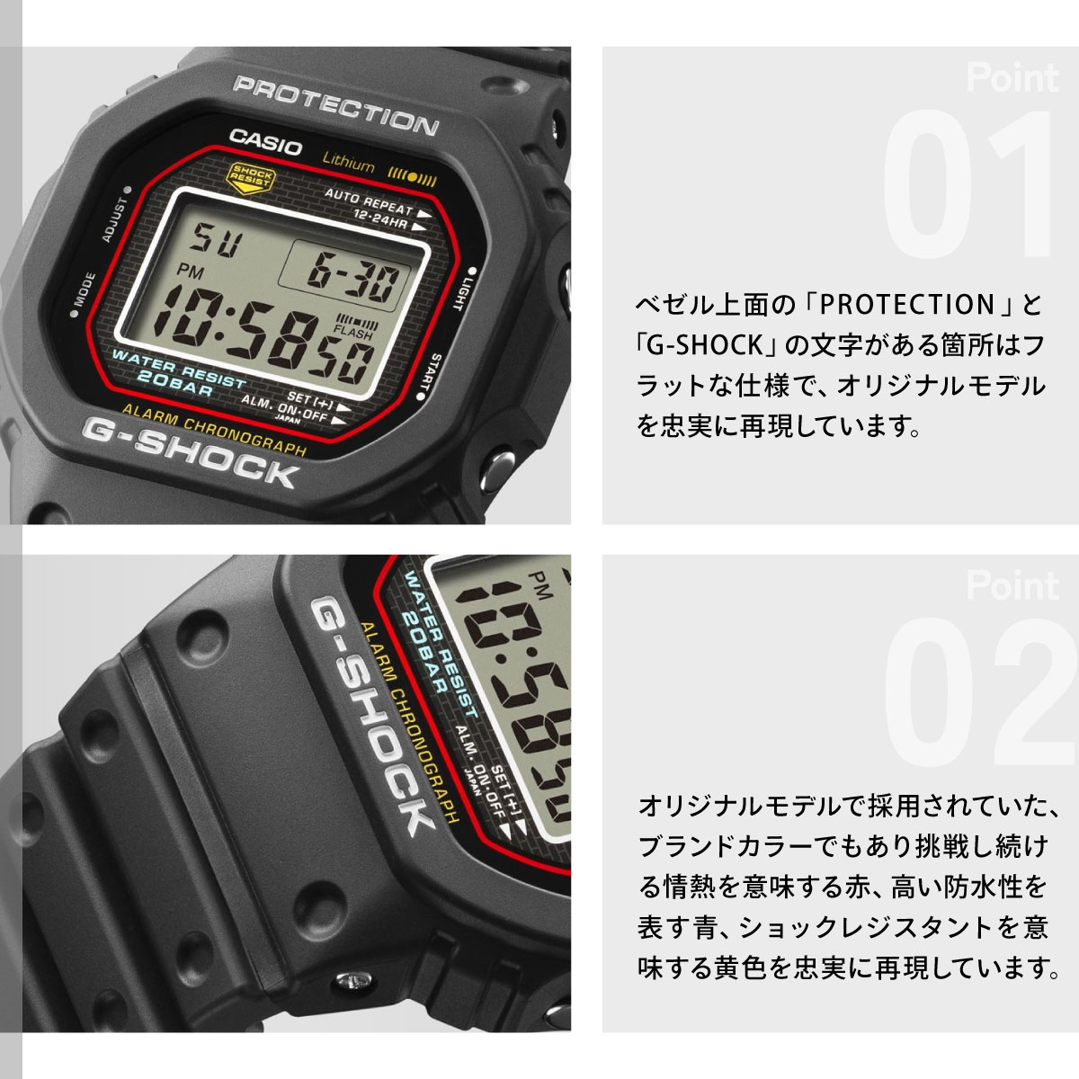 G-SHOCK Gショック デジタル 腕時計 メンズ DW-5000R-1AJF 初代G-SHOCK