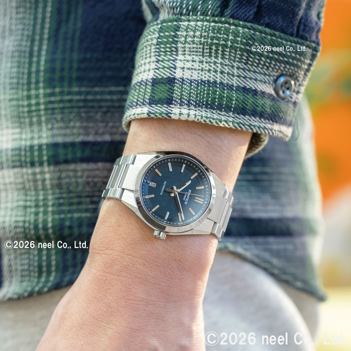 CASIO EDIFICE 自動巻き時計 ブルーダイヤル EDIFICE（CASIO） （保護フィルム付き）カシオ エディフィス 自動巻き