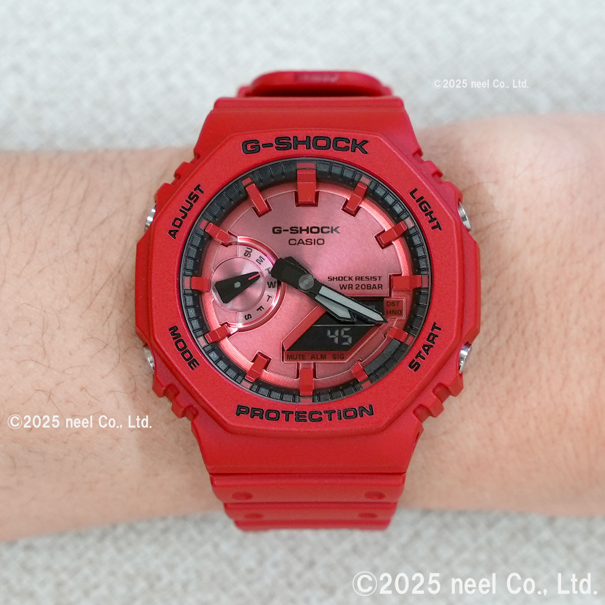 CASIO G-SHOCK アナデジ レッド 本体 G-SHOCK （豪華おまけ有） Gショック アナデジ 腕時計 メンズ GA