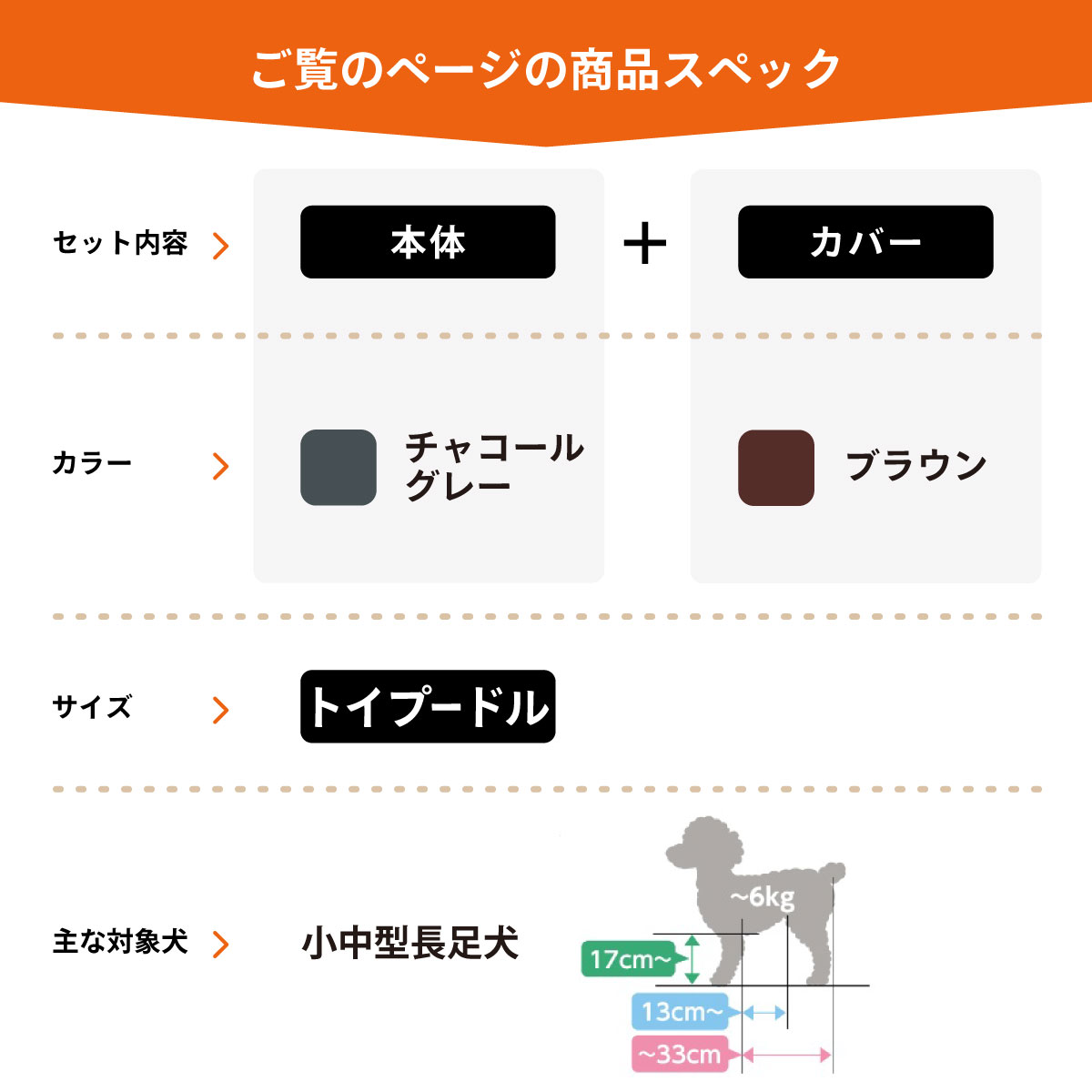 倍々+5倍!最大ポイント26倍!本日限定!ワンエイド リラクッション 撥水カバーセット トイプードル サイズ 本体:チャコールグレー カバー:ブラウン 関連画像1
