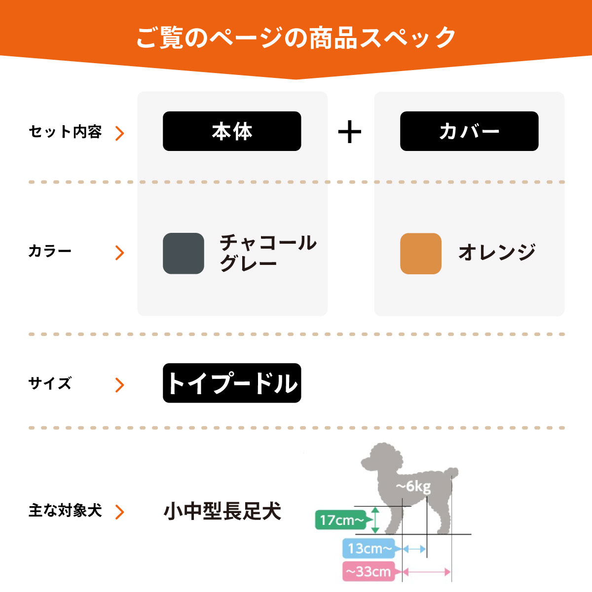 リラクッション 撥水カバーセット 小型犬用 トイプードルサイズ 本体
