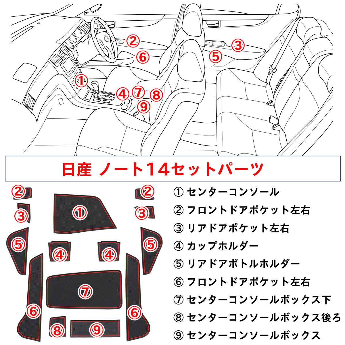 ノート 3代目 E13 ノートオーラ FE13 ポケットマット ラバーマット ホンダ フロアマット