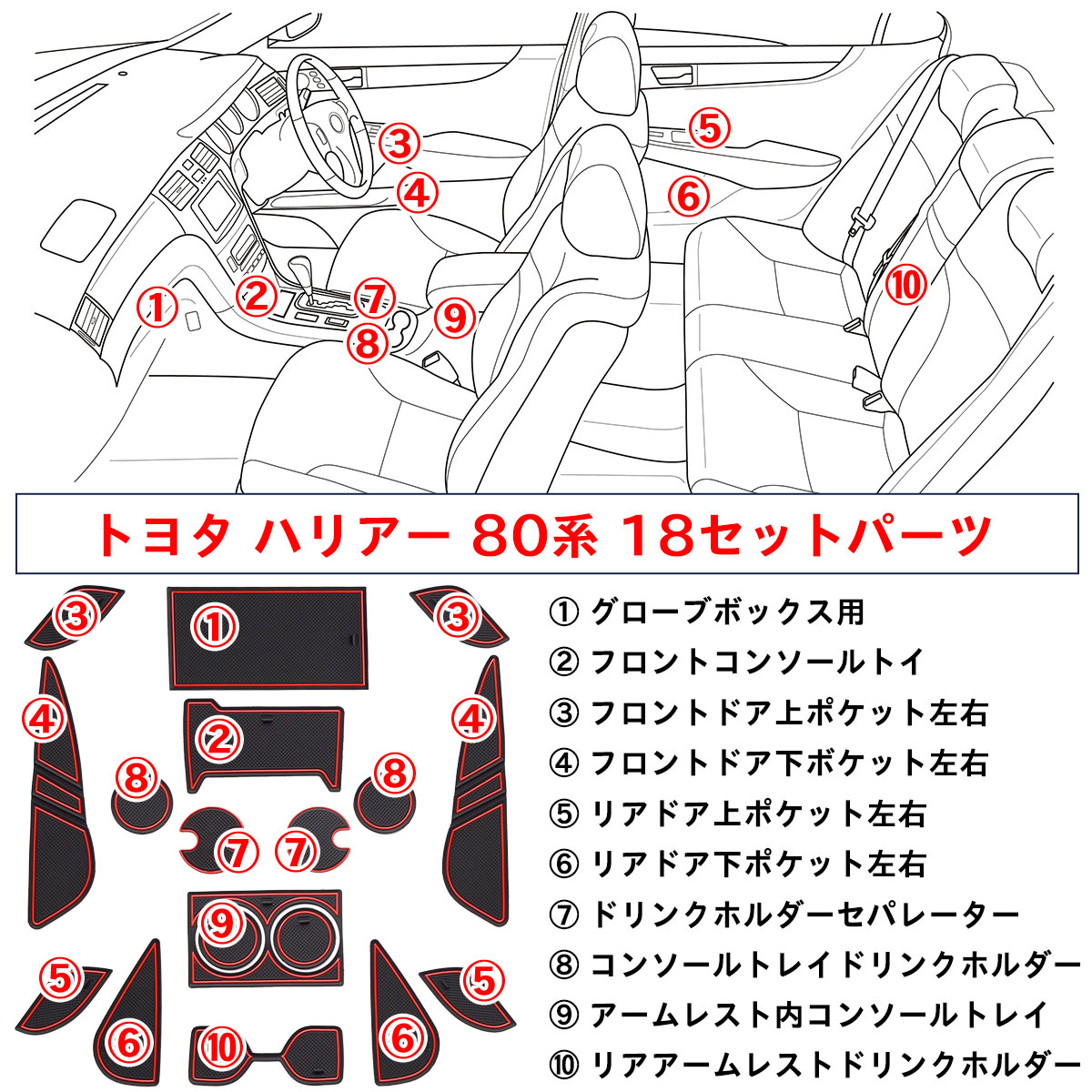 ハリアー 80系 ポケットマット ラバーマット 日産 フロアマット