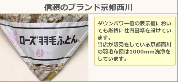 京都西川93％430dpマザーグース羽毛布団