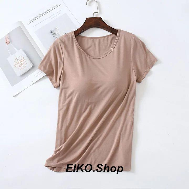 9カラー無地Tシャツ カップ付き レディース 半袖 インナー シャツ カットソー ブラトップ 半袖 ストレッチ性 肌触り抜群！軽量 バーゲン 只今底値!9カラー無地Tシャツ カップ付き レディース 半袖