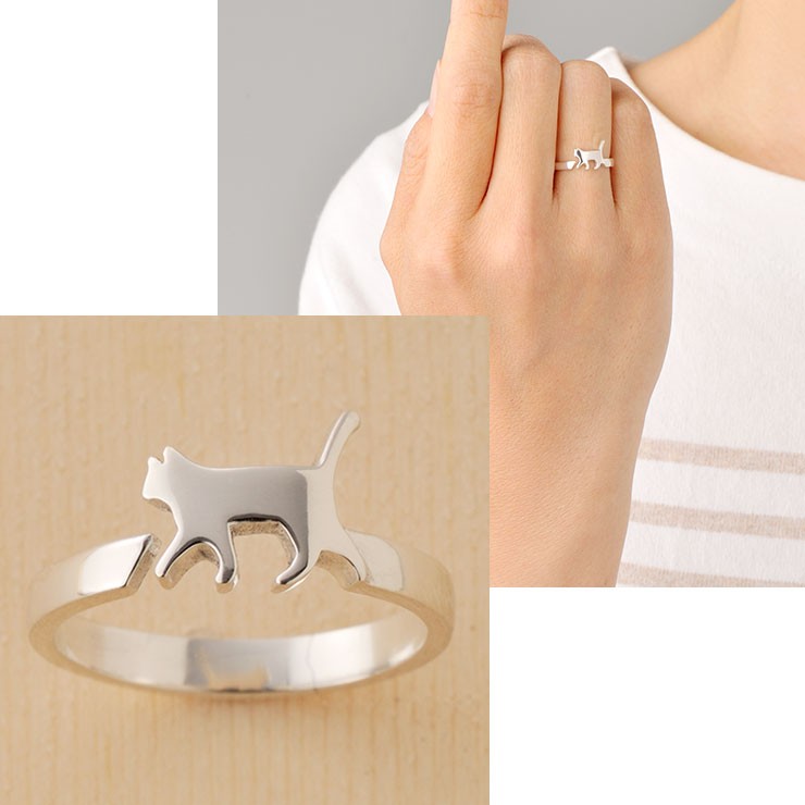 猫リング「丸」シルバーアクセサリー silver925 指輪 猫グッズ