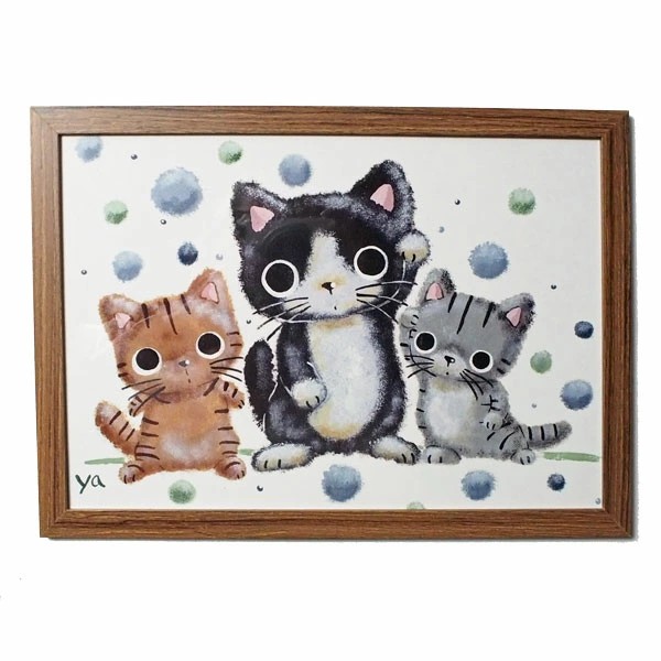やまねこ ポスター （額入り） ポスター ネコ アートポスター 猫 A4