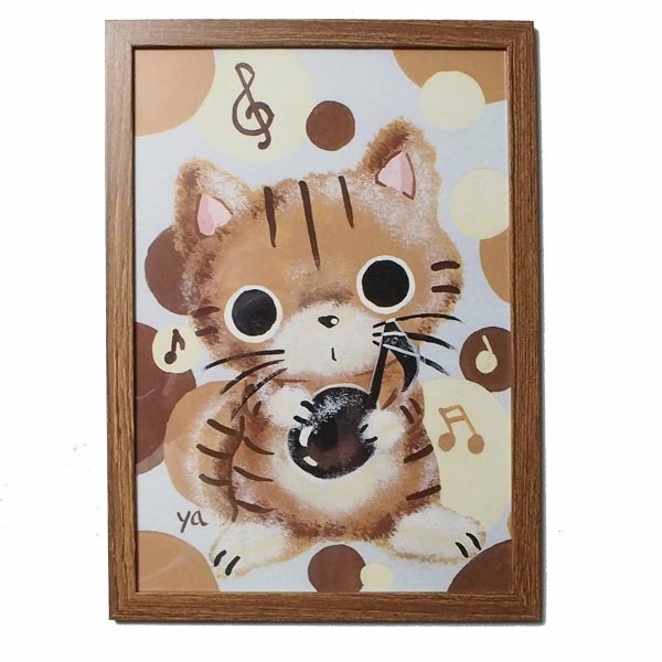 やまねこ ポスター （額入り） ポスター ネコ アートポスター 猫 A4