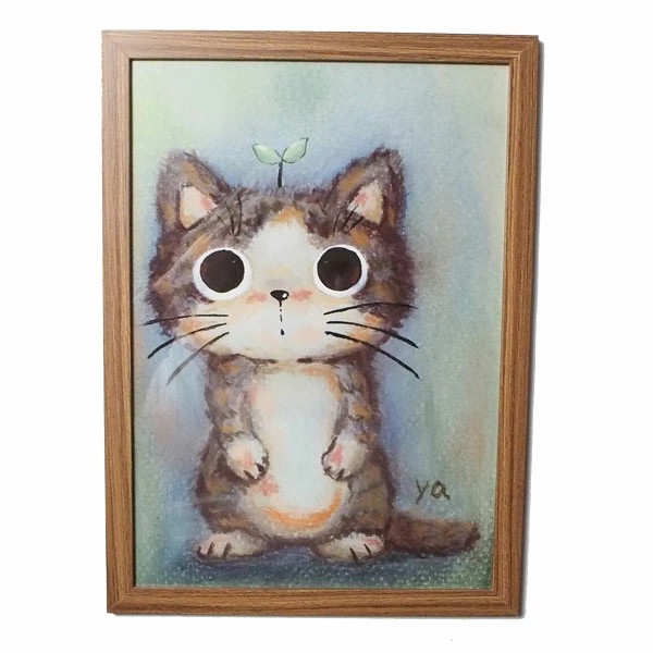 やまねこ ポスター （額入り） ポスター ネコ アートポスター 猫 A4