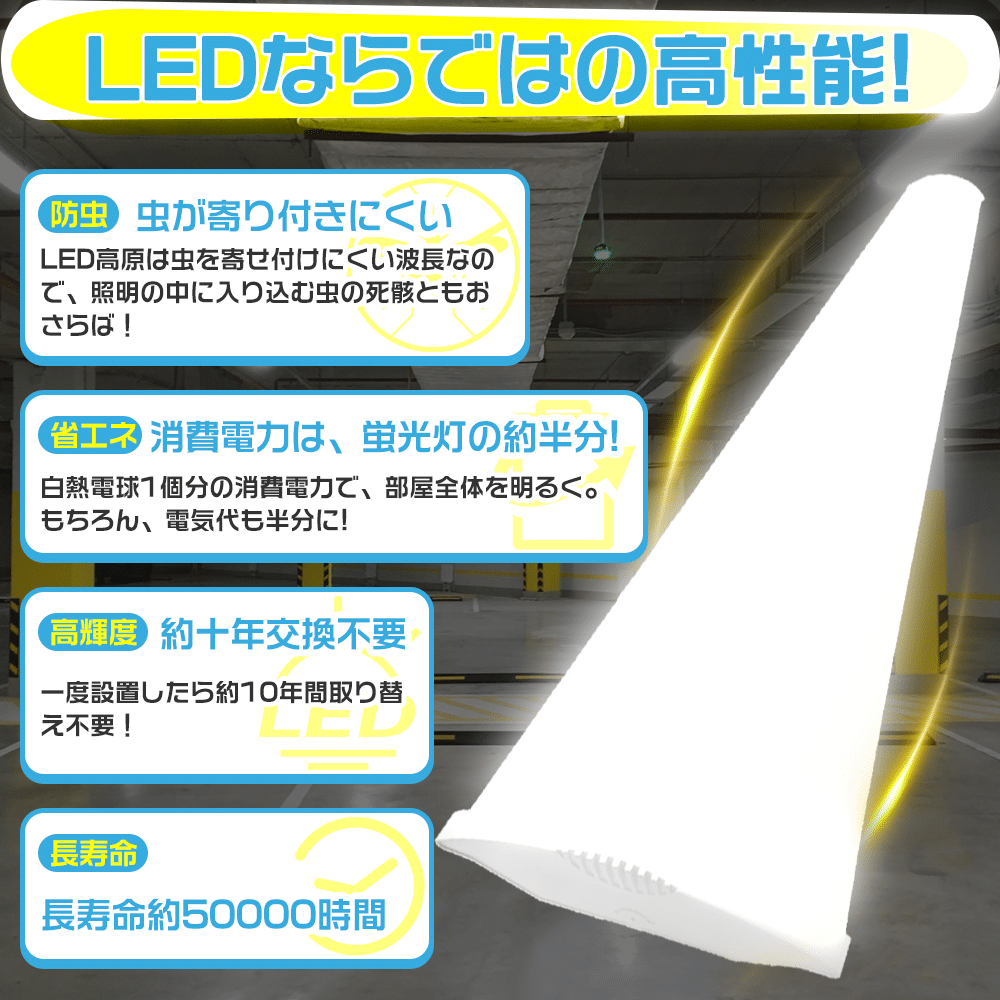 LED蛍光灯 40W形器具2灯式 照明器具 天井照明 ベース照明 ベースライト