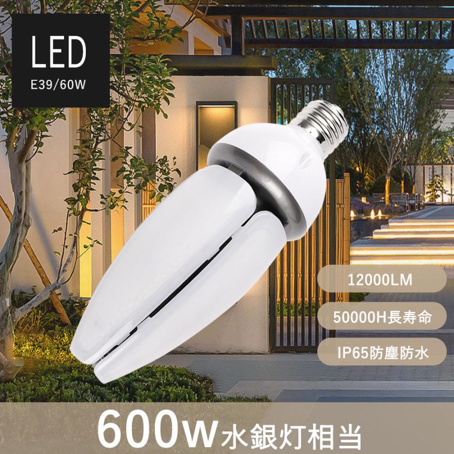 輝く高品質な 100個販売 作業灯 ワークライト 投光器 LED電球 E39 60W