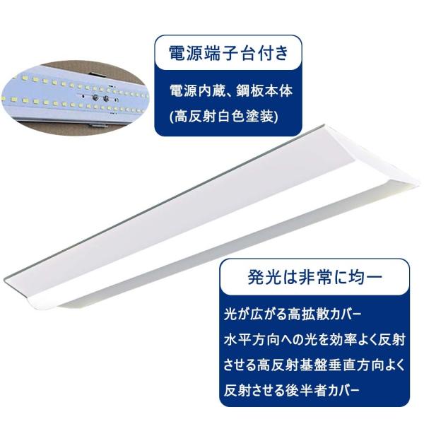 LED蛍光灯器具一体型 20W形2灯相当 昼光色 昼白色 電球色 led蛍光灯一体型 超高輝度 led直管蛍光灯 40W形相当　 LEDベースライト0.6ｍ LED蛍光灯 逆富士形