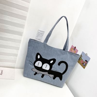 トートバッグ バッグ大容量 猫柄 猫グッズ キャンパスバッグ 大きい