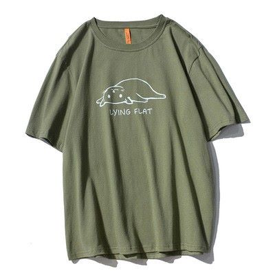 猫柄メンズTシャツ　メンズファッション　2カラー　メンズTシャツ　Tシャツ　仰向け猫　コットン100...