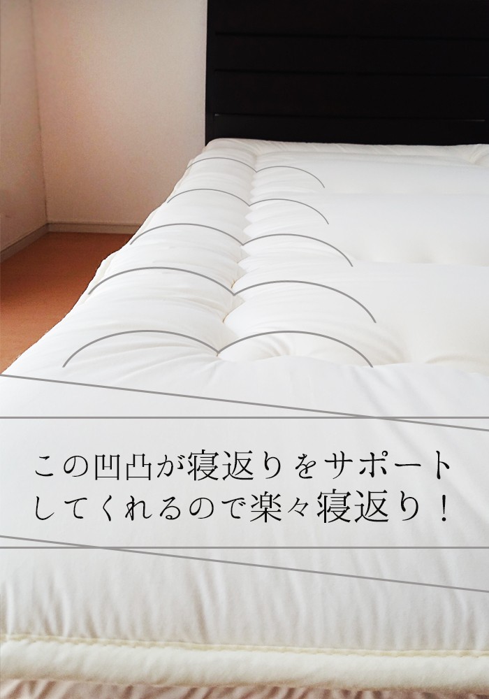 日本製 テイジン V-Lap へたりにくい合繊敷きふとん 4つ折り シングル