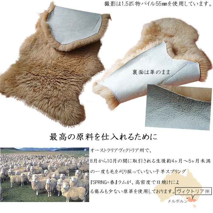 ムートンラグ12匹　　舛田社製　毛長55-75㍉ ムートンラグ12匹 舛田社製 毛長55-75㍉