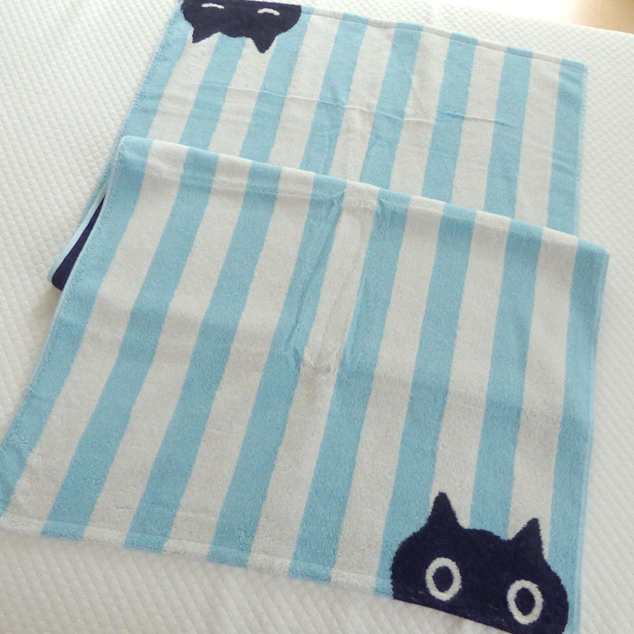 【新品】マタノアツコ　ストライプ柄　パジャマ M　黒猫　MEME 新品】マタノアツコ ストライプ柄 パジャマ M 黒猫 MEME