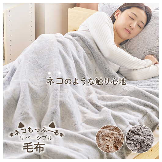 雪猫雪猫 シングル掛け冬用&掛けカバー&敷毛布 毛布 ふわとろ毛布 ネコもっふーる もうふ シングル 猫 ねこ 2枚