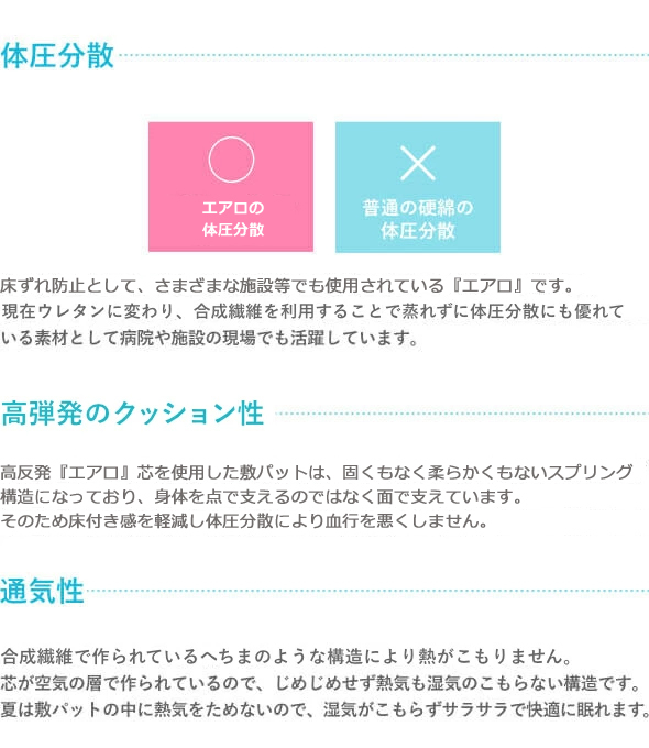 眠り姫敷き布団 四層 ジュニア ふとん 高反発 体圧分散 ようもう