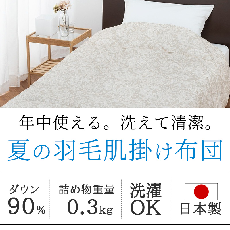 西川 ダウンケット シングル 肌掛け布団 夏 ホワイトダック