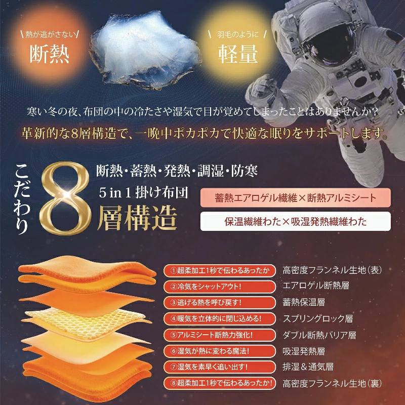 fuwawa 掛け布団 あったか ダブル エアロゲル 掛けふとん 冬用 かけ