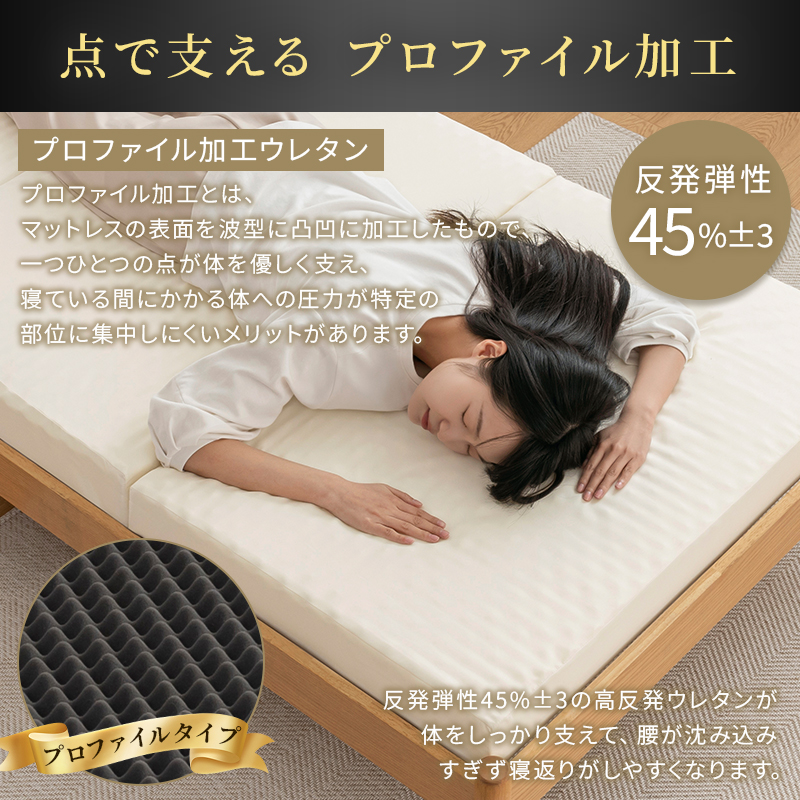 fuwawa 【クーポンで4880】マットレス 高反発 三つ折り シングル 極厚