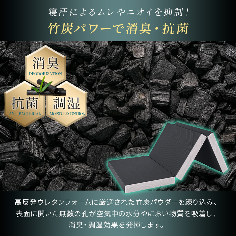 fuwawa 【クーポンで4880】マットレス 高反発 三つ折り シングル 極厚