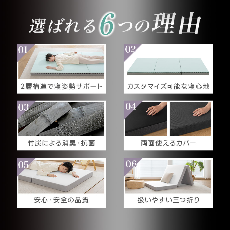 fuwawa 【クーポンで8380】マットレス 高反発 低反発 シングル 三