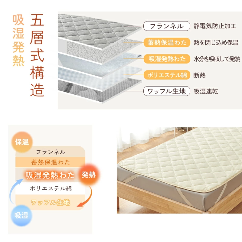 敷きパッド リバーシブル フランネル シングル...の詳細画像3