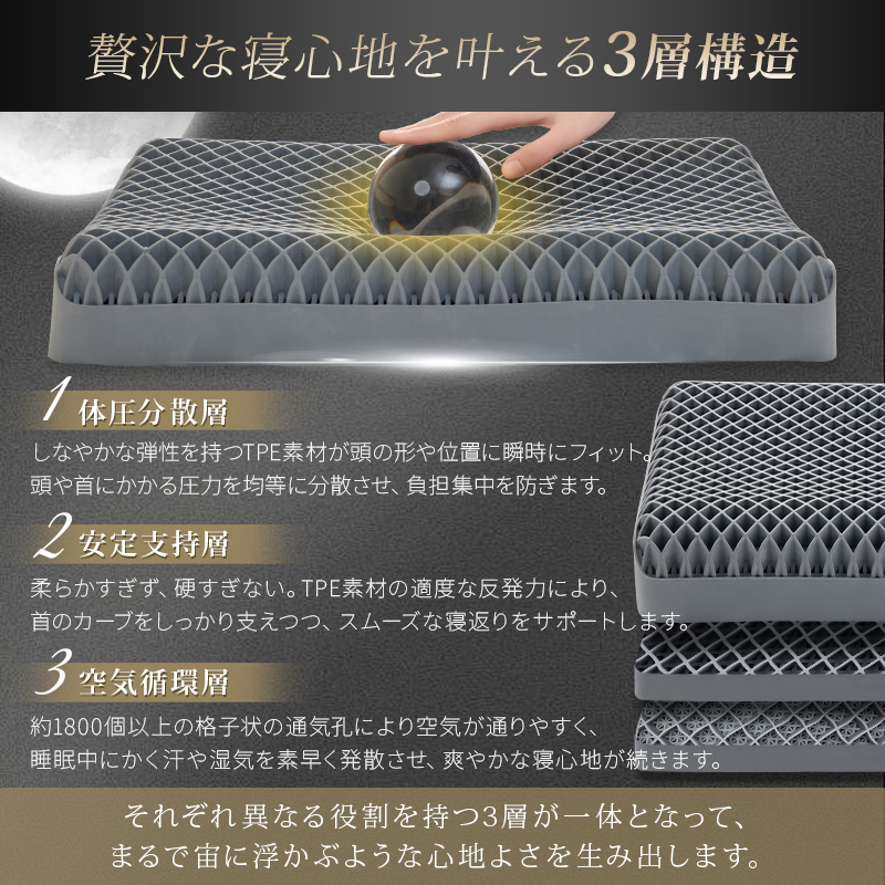 fuwawa 【半額OFFクーポン】枕 無重力 TPE枕 カバー付 洗える 丸洗い