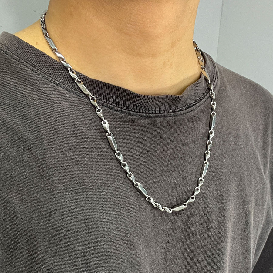 Mexico 925 トグルチェーンネックレス VINTAGE シルバー ステンレス ネックレス メンズ シルバー トグルチェーン 喜平