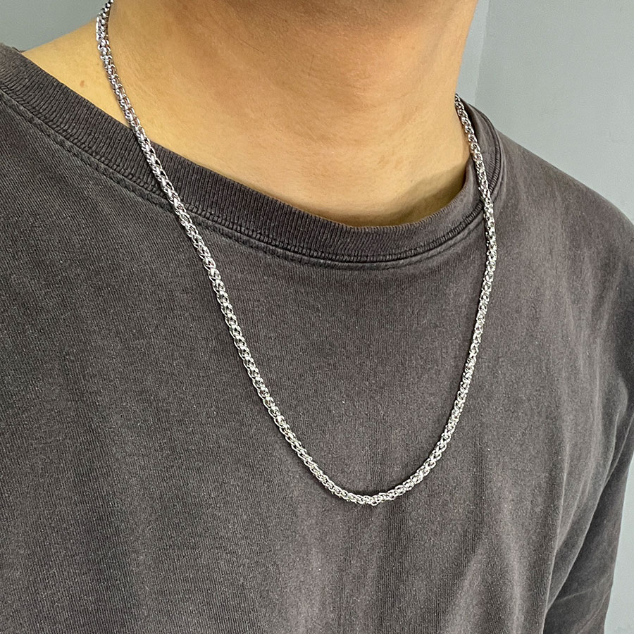 ステンレス ネックレス メンズ シルバー トグルチェーン 喜平