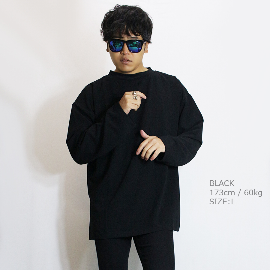 オーバーサイズ モックネック ロンT