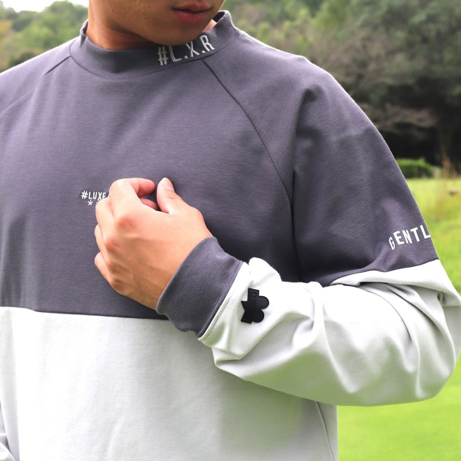 ストレッチスムース 切り替え モックネック メンズ GOLF ゴルフウェア