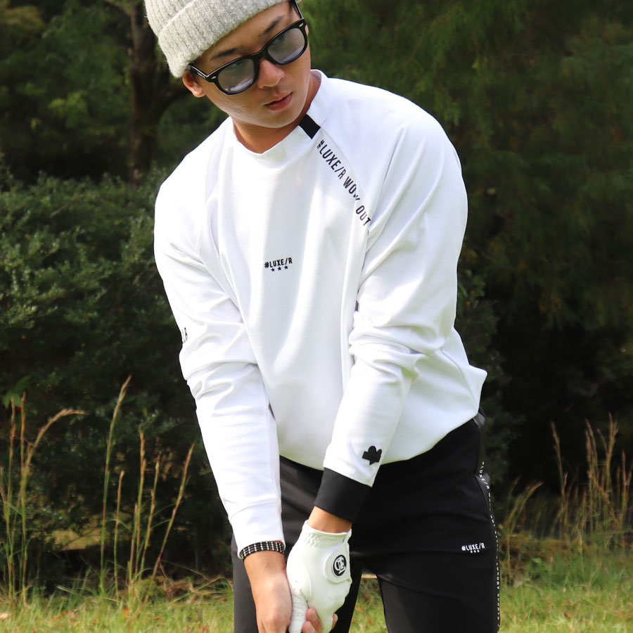 ストレッチスムース モックネック メンズ GOLF ゴルフウェア プル