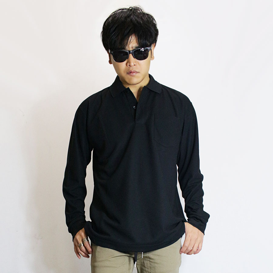 吸水速乾 ドライ 長袖 ポロシャツ メンズ 長袖ポロシャツ シャツ シワ