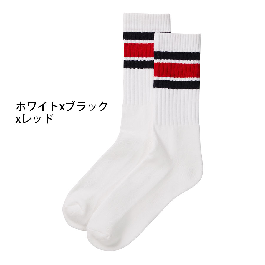 ソックス メンズ 肉厚 クルーソックス ハイソックス 靴下 ボーダー ライン ラインソックス おしゃれ スケーターソックス ストリート 白 黒 プレゼント |  | 27
