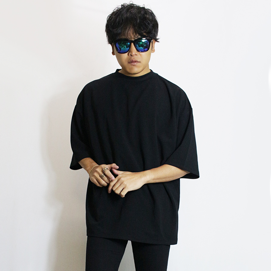 SY32 モックネック半袖 ネイビー XL