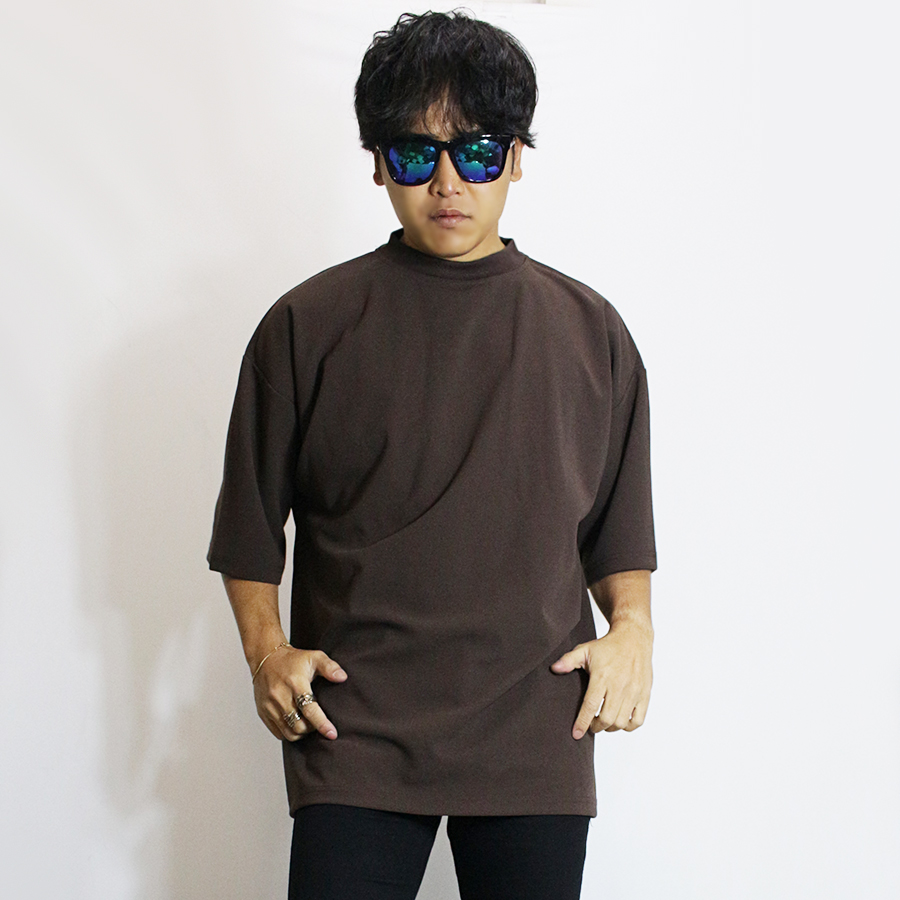 モックネックTシャツ メンズ オーバーサイズ モックネック T