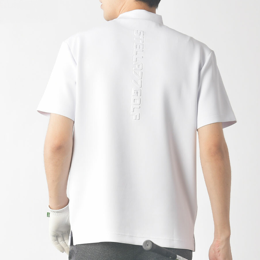 希少モデル! 新品未使用品 ANEW GOLF メンズ半袖モックネック ホワイト 送料無料】ストレッチ モックネック Tシャツ メンズ ゴルフ 半袖
