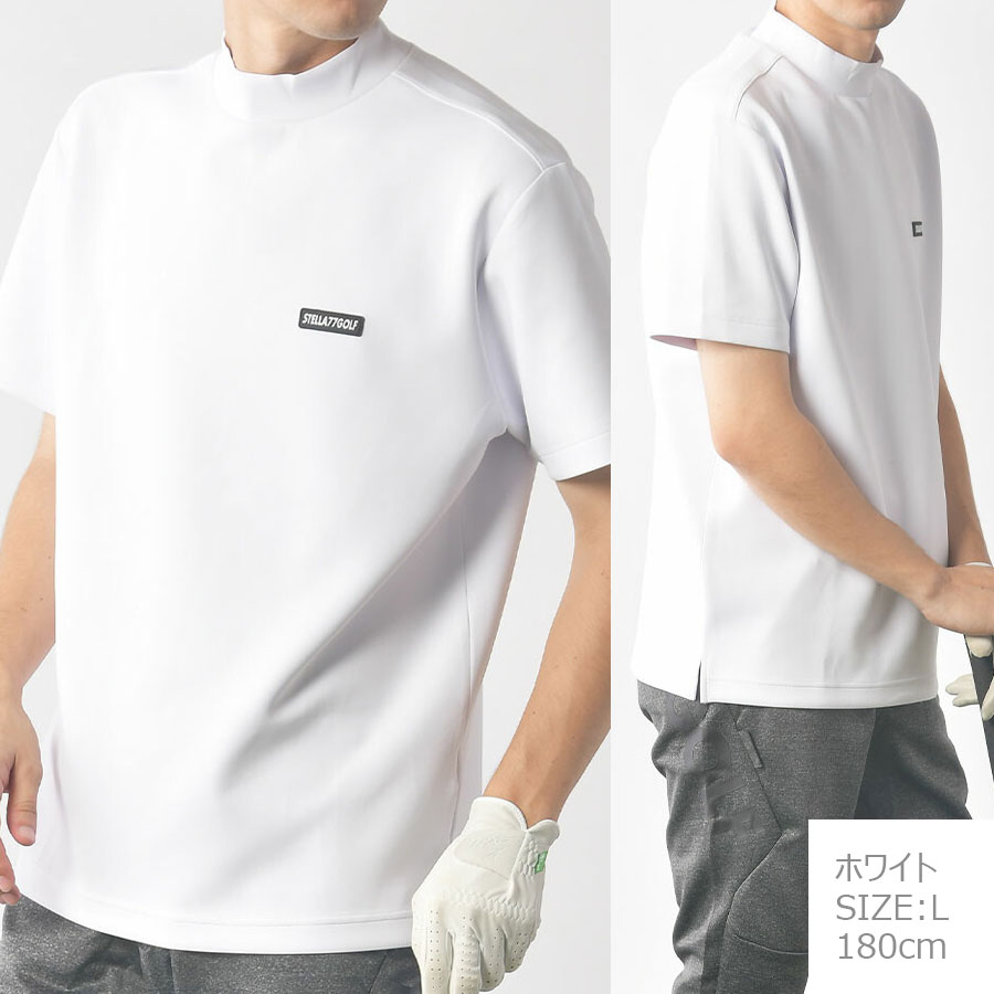 希少モデル! 新品未使用品 ANEW GOLF メンズ半袖モックネック ホワイト 送料無料】ストレッチ モックネック Tシャツ メンズ ゴルフ 半袖
