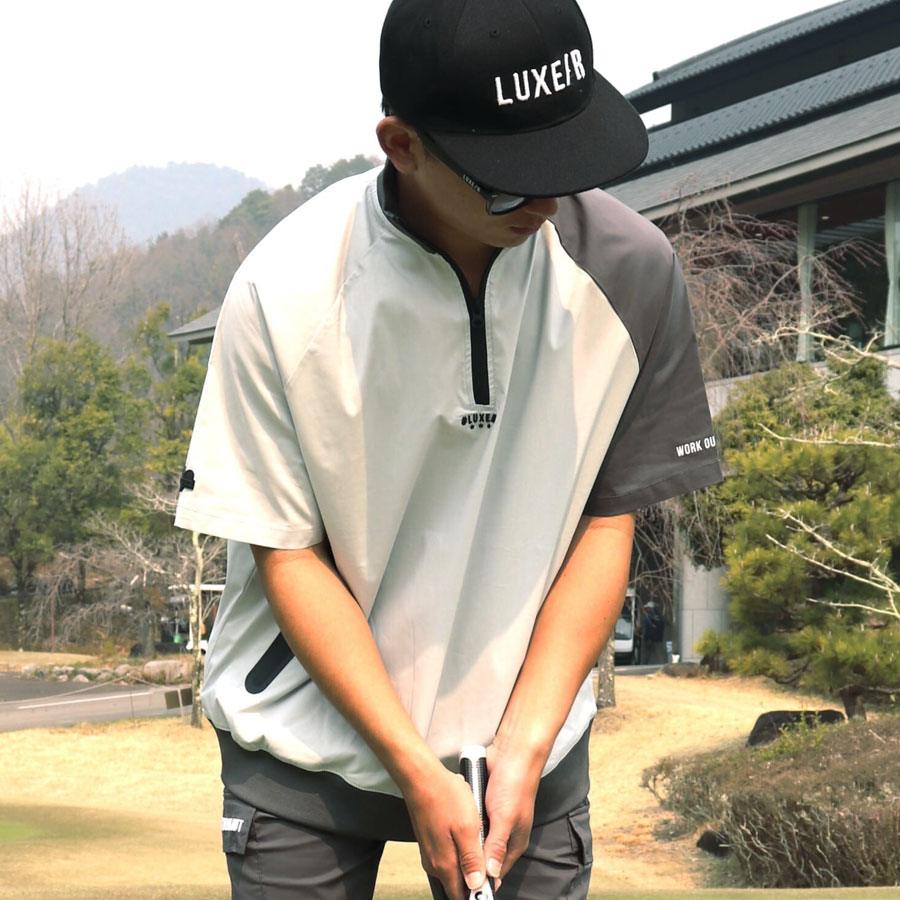 撥水 ストレッチ 半袖 ハーフジップ 《 メンズ モックネック プル